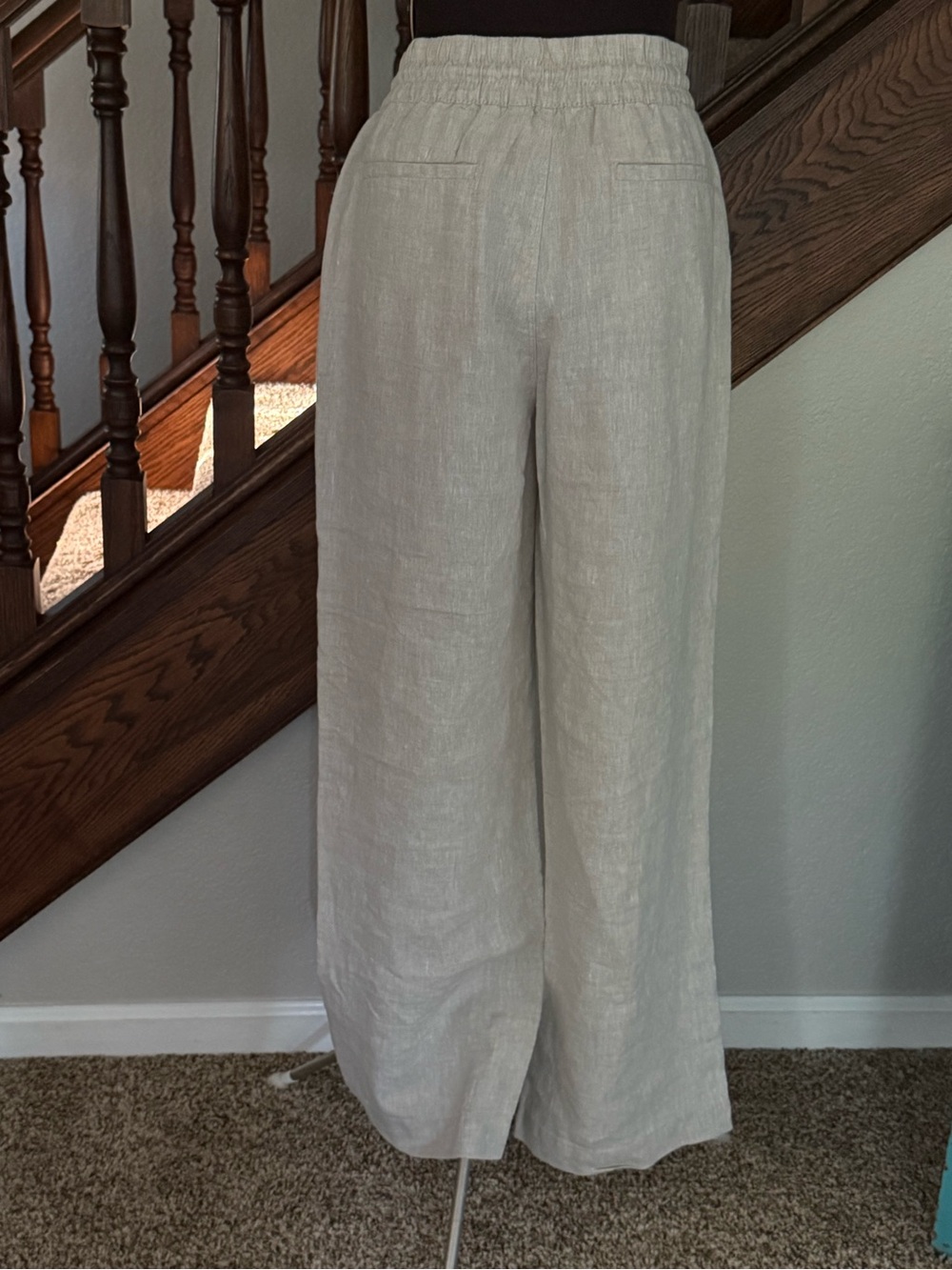 Athleta Retreat 100% Linen Wide Leg Pants Natural Size M - Picture 4 of 13